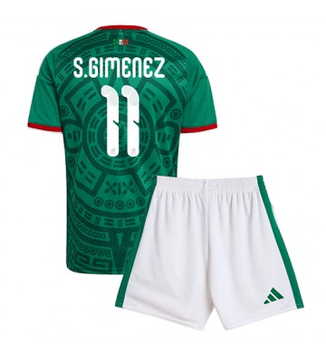 Mexiko Santiago Gimenez #11 Hemmaställ Barn VM 2026 Kortärmad (+ Korta byxor)